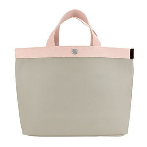 Herve Chapelier Pebbled Grain Tote Bag Greige Pink
